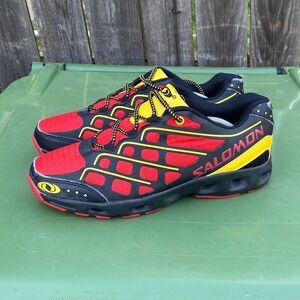 Salomon Y2K Vintage Red Yellow Black Trail Sneakers 343979-002 Womens Size 9
